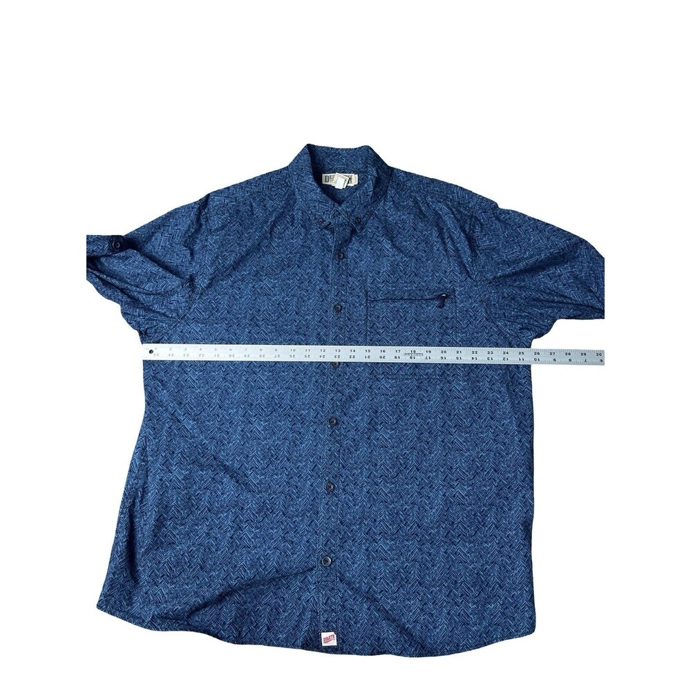 Duluth Mens Size XL Mens Canyoneer Long Sleeve Button Down Shirt Blue Zip Pocket - Picture 4 of 9